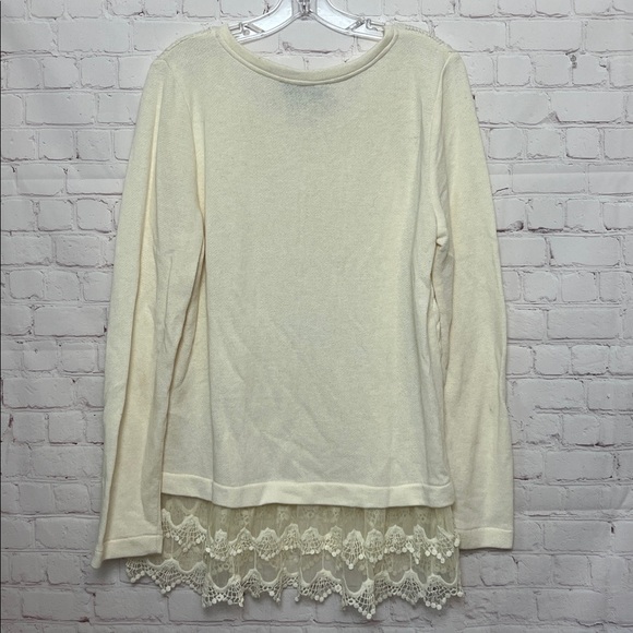 Sunday in Brooklyn for Anthropologie Lace Hem Sweater - Picture 7 of 11